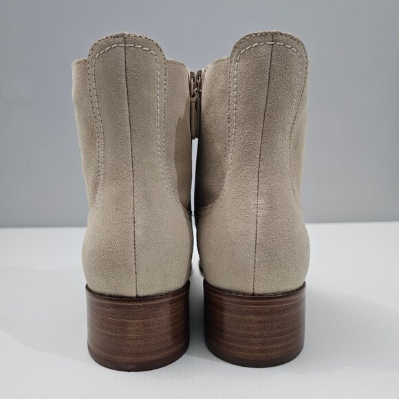 Cole Haan Naia Ankle Bootie Womens 9 Light Beige Suede Western Cowgirl NEW - Picture 8 of 14